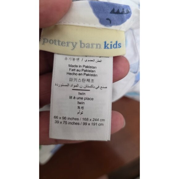 Pottery Barn Kids Twin Flat Sheet Dinosaur Print 100% Organic Cotton 66"x96" - Picture 4 of 5